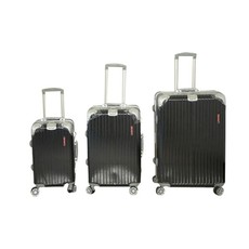 3 Piece Cabin Luggage Set - Black