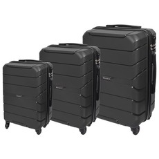 Marco Quest 3 Piece Luggage Bag Set - Black