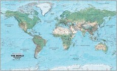 Physical world map