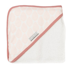 Poogy Bear Hooded Towel Pink Print with Towelling Inside Hood