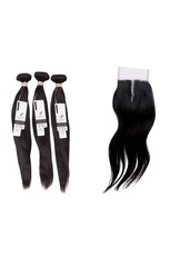 12" Brazilian 9A Bundles x 3 & 10" Closure Combo