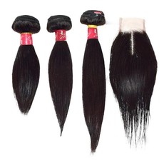 Beau Diva 10"+12"+14" inches Brazilian Weave and Free Closure Value Pack