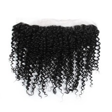 Blkt 8 inches Ear to Ear 12A Brazilian Kinky Curl 13X4 Free Parts Closure