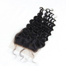 Deep Wave Curl 4x4 Lace Closure 1pcs 10 inches Brazilian/Peruvian