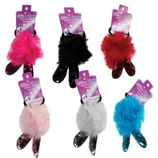 Bulk Pack x 6 Hair Band Pom Pom With sequins