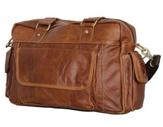 Fino Genuine Leather 15" Laptop Bag - Brown