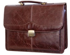 Fino Pu Leather Laptop Briefcase - Brown