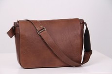 King Kong Leather Post Man Bag/ 13" Messenger Bag - Pecan