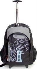 Macaroni Cartella Student Backpack with Trolley Lightweight - Black & Grey