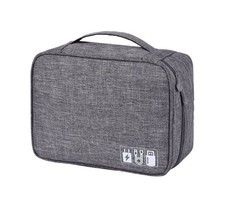 Olive Tree - Travel Electronic Accessory Bag - Grey