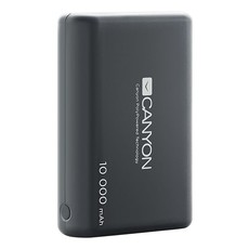 Canyon Li-Polymer Black 10000MaH Power Bank 3-in-1 USB Cable Smart IC Tech