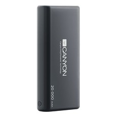 Canyon Li-Polymer Black 20000MaH Power Bank 3-in-1 USB Cable Smart IC Tech