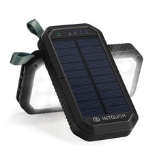 INTouch 10000mAh Solar Wireless Powerbank - Black