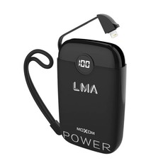 LMA- Moxom 10000mAh Pocket Size Power Bank with in-built Lightning Cable