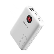 Romoss OM10 10000mAh Type-C, Lightning & Micro USB Power Bank White