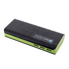 TechCollective LED PowerBank 12 000mAh Black/Green (Pack of 2)