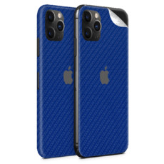 Blue Carbon Fibre Vinyl Skin for iPhone 11 Pro - Two Pack