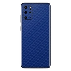 Blue Carbon Fibre Vinyl Wrap for Samsung S20 Plus - Two Pack