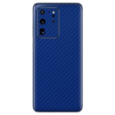 Blue Carbon Fibre Vinyl Wrap for Samsung S20 Ultra - Two Pack