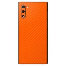 Orange Carbon Fibre Vinyl Wrap for Samsung Note 10 - Two Pack