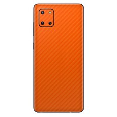 Orange Carbon Fibre Vinyl Wrap for Samsung Note 10 Lite - Two Pack