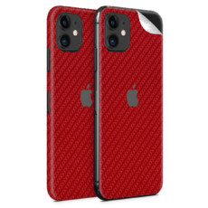 Red Carbon Fibre Vinyl Skin for iPhone 11 - Two Pack