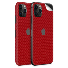 Red Carbon Fibre Vinyl Skin for iPhone 11 Pro Max - Two Pack