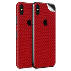 Red Carbon Fibre Vinyl Skin for iPhone X - Two Pack