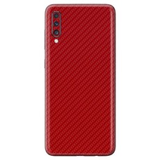 Red Carbon Fibre Vinyl Wrap for Samsung Galaxy A70 - Two Pack