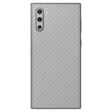 Silver Carbon Fibre Vinyl Wrap for Samsung Note 10 - Two Pack