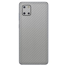 Silver Carbon Fibre Vinyl Wrap for Samsung Note 10 Lite - Two Pack