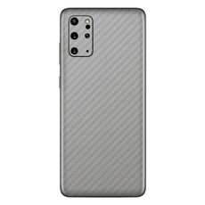 Silver Carbon Fibre Vinyl Wrap for Samsung S20 Plus - Two Pack