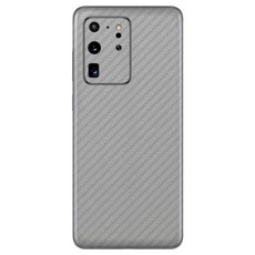 Silver Carbon Fibre Vinyl Wrap for Samsung S20 Ultra - Two Pack