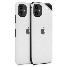 White Carbon Fibre Vinyl Skin for iPhone 11 - Two Pack