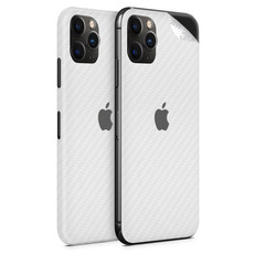 White Carbon Fibre Vinyl Skin for iPhone 11 Pro - Two Pack