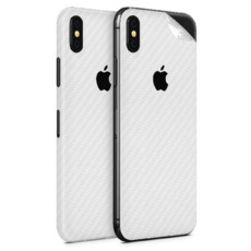 White Carbon Fibre Vinyl Skin for iPhone XS Max - Two Pack