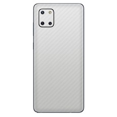 White Carbon Fibre Vinyl Wrap for Samsung Note 10 Lite - Two Pack