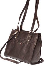 Black Genuine Leather Handbag with adjustable straps