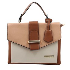 Blackcherry Double Compartment Colour Block Satchel