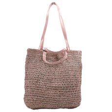 Blackcherry Dusky Pink Straw Shoulder bag