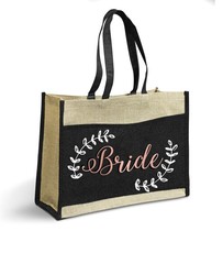 Bride Tote Shopper Bag Rose Gold Foil Bridesmaid Wedding Bridal Gift