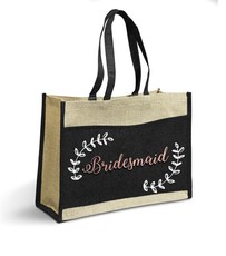 Bridesmaid Tote Shopper Bag Rose Gold Foil Wedding Bridal Gift