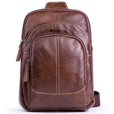 Chrysansmile Genuine Leather Crossbody Travel Bag Coffee