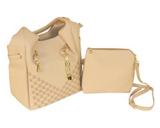 CRC Premium 1214 2-in-1 Shopper Handbag Set - Cream