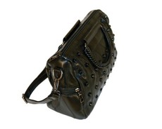 CRC Premium 7664 Studded Shoulder Handbag - Black