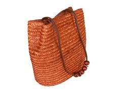 CRC Premium Natural Straw Shoulder Beach Bag - Brown