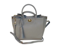 CRC Prestige Genuine Leather Shoulder Handbag - Grey