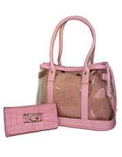 Fino 2 in 1 Transparent Bag & Pu Leather Purse Set