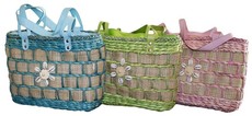 Fino 3Pcs Straw Bag with Shells in Front