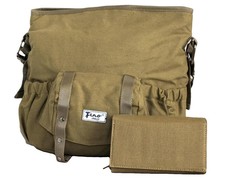 Fino Canvas Bag & Purse Set - Khaki